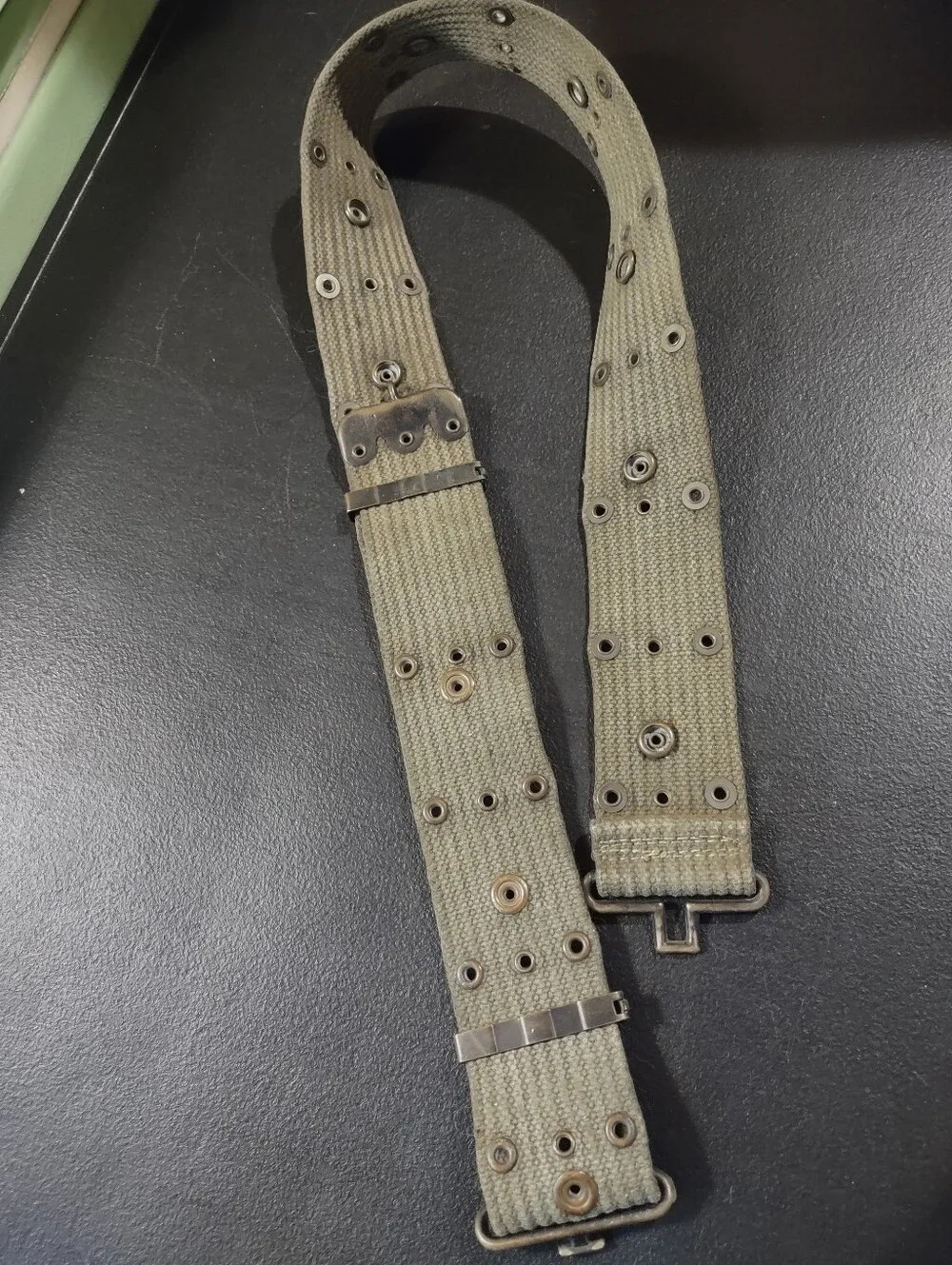 Men's Olive Green Canvas Utility Belt Or Bag Strap - Adjustable Military Style